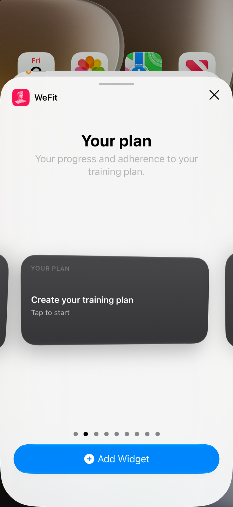 Widget gallery: Your plan in medium size