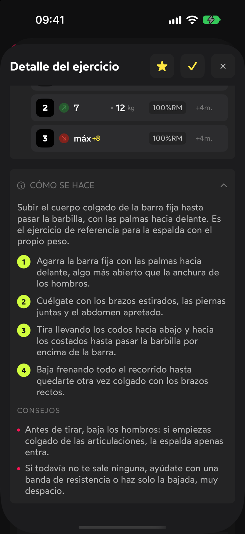 Sección Cómo se hace con los pasos numerados de la técnica y los consejos